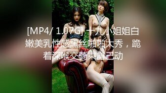 [MP4/ 1.07G] 十九小姐姐白嫩美乳性感黑丝啪啪大秀，跪着深喉交骑乘自己动