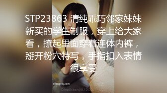 STP23863 清纯乖巧邻家妹妹新买的学生制服，穿上给大家看，撩起里面穿着连体内裤，掰开粉穴特写，手指扣入表情很享受